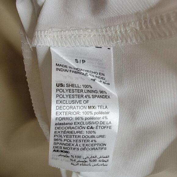 White House Black Market Ivory Sequined Embroidered Blouse Small - Picture 7 of 12